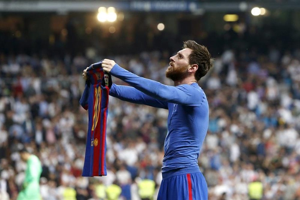 La celebración de Messi en el Bernabéu ha dado la vuelta al mundo. EFE