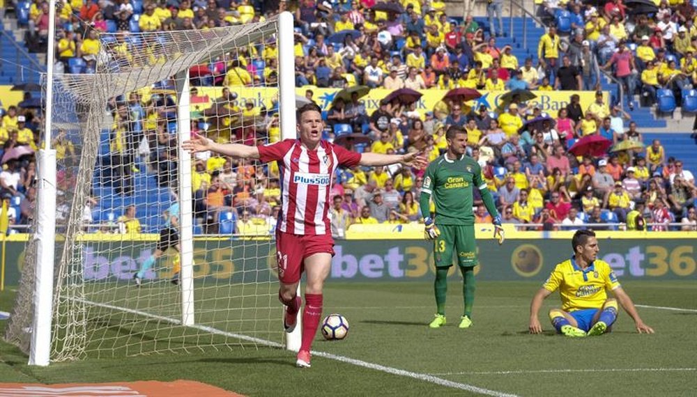 Atlético bateu o Las Palmas por 5-0. EFE