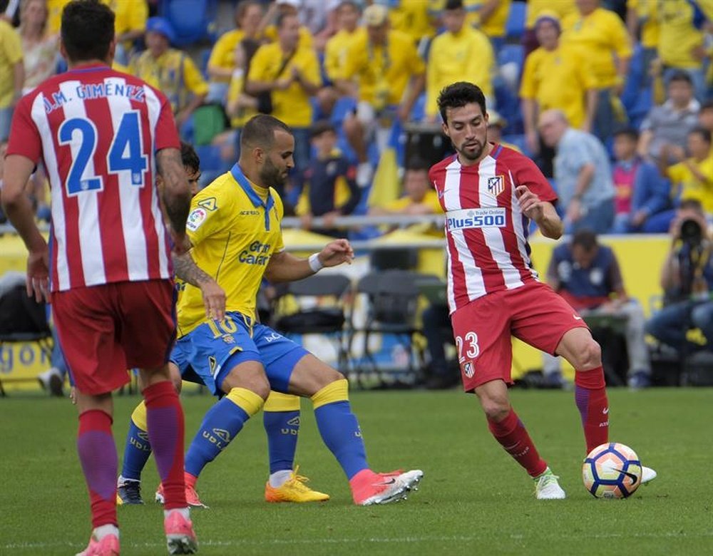 El Atlético logró anotar cinco goles en su casa a Las Palmas. EFE