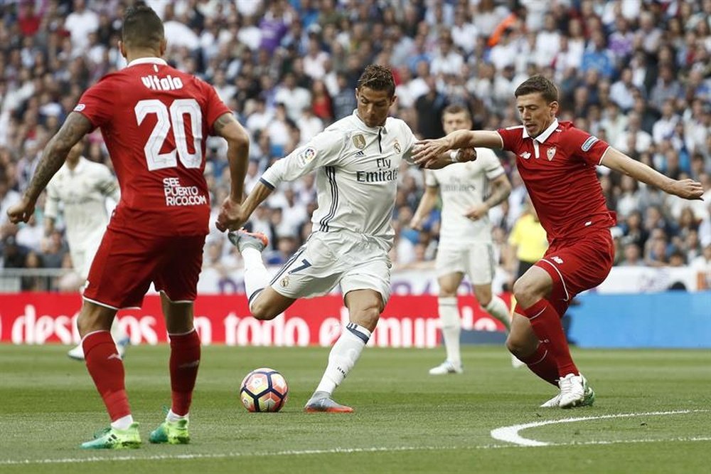 O Real Madrid bateu o Sevilla por 4-1 na 37ª rodada da LaLiga. EFE