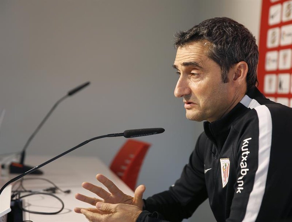 L'entraîneur de l'Athletic Bilbao lors d'une conférence de presse. EFE