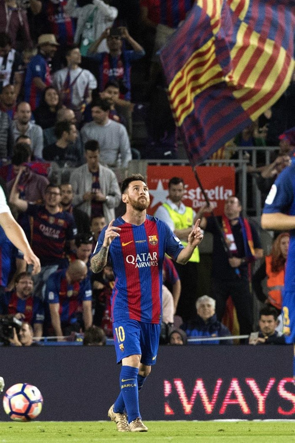 Messi anotó un doblete que le permitió ganar la 'Bota de Oro'. EFE/MartaPérez