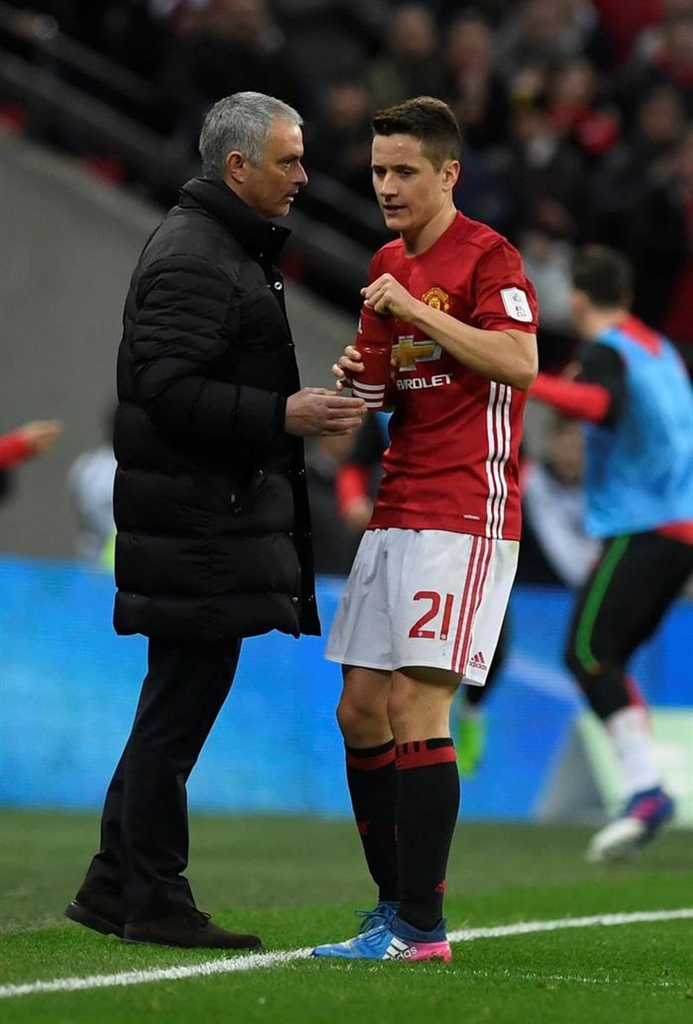 Ander Herrera está al cien por cien con su técnico. EFE