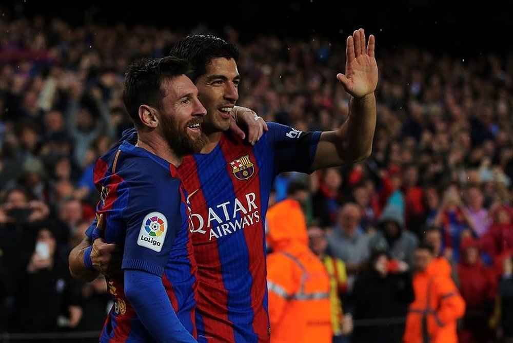 Messi e Suárez no onze ideal da Liga, diz a UEFA. EFE/Arquivo