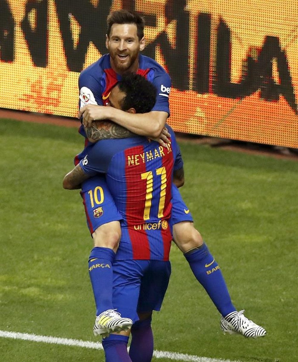 Magic Messi gave Enrique a magical finish. AFP