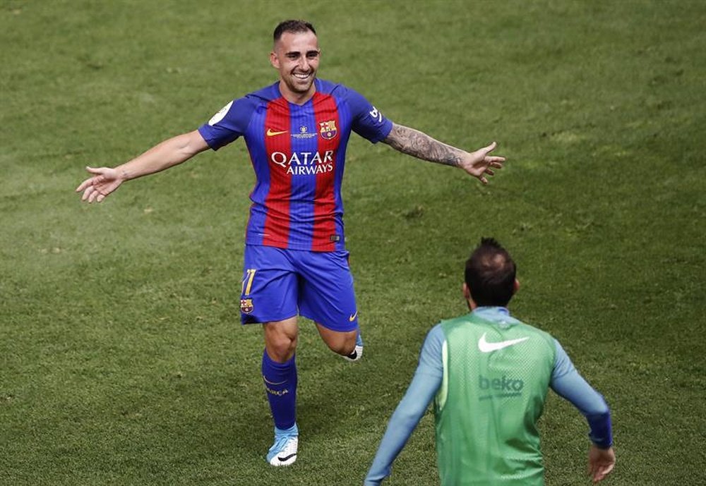 Alcacer a reconnu s'être débarrassé d'un poids en inscrivant son premier but avec le Barça. EFE