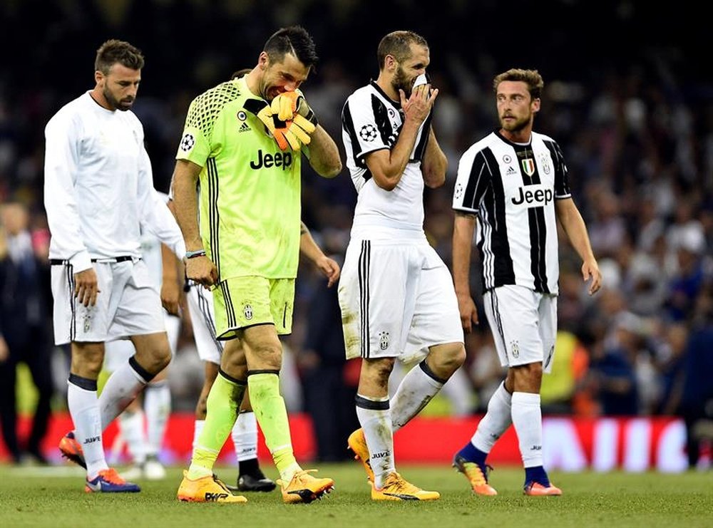 La Juventus après la finale de C1 perdu face au Real Madrid. AFP