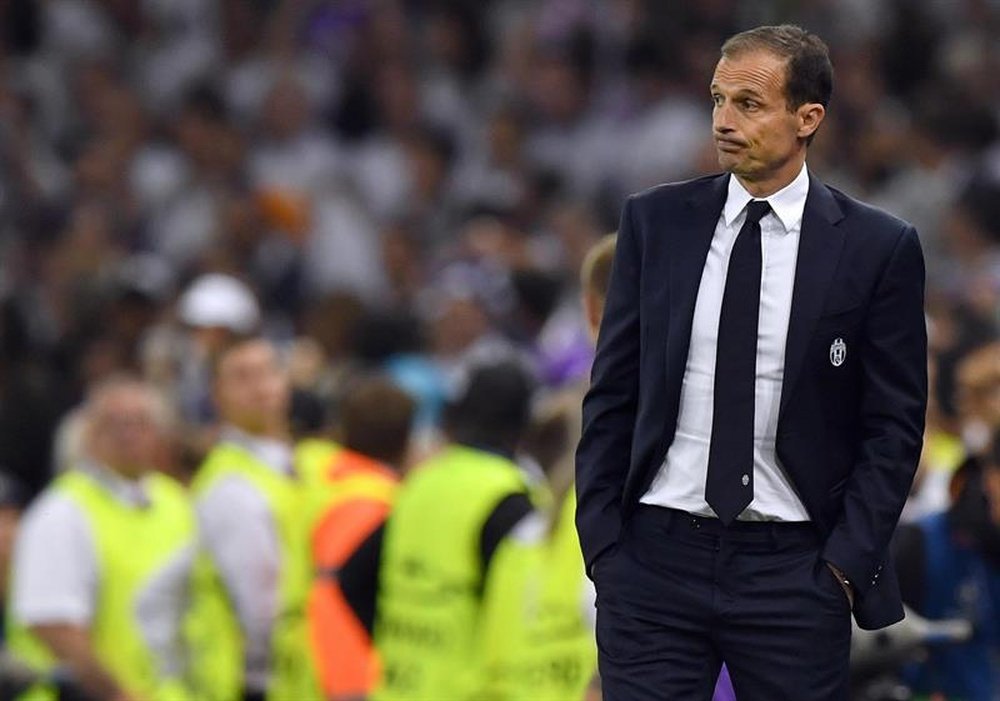 Le coach de la Juventus, Massimiliano Allegri, lors de la défaite de Ligue des champions. AFP