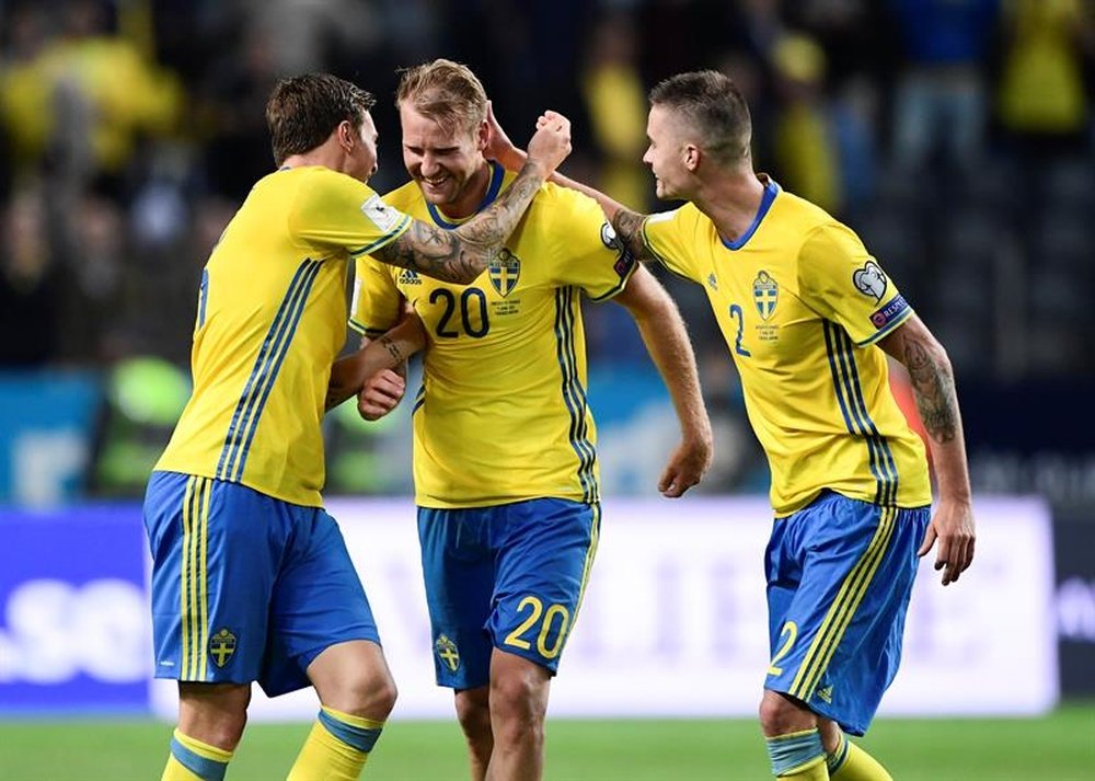 A Suécia, por exemplo, ainda está na luta por um lugar no Mundial'2018. EFE/EPA/Marcus Ericsson