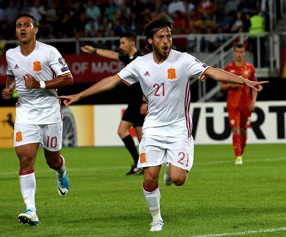 David Silva anotó un gol ante Liechtenstein. EFE