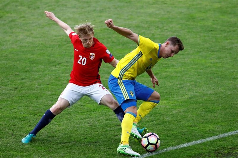 El combinado sueco consiguió empatar ante Noruega. EFE