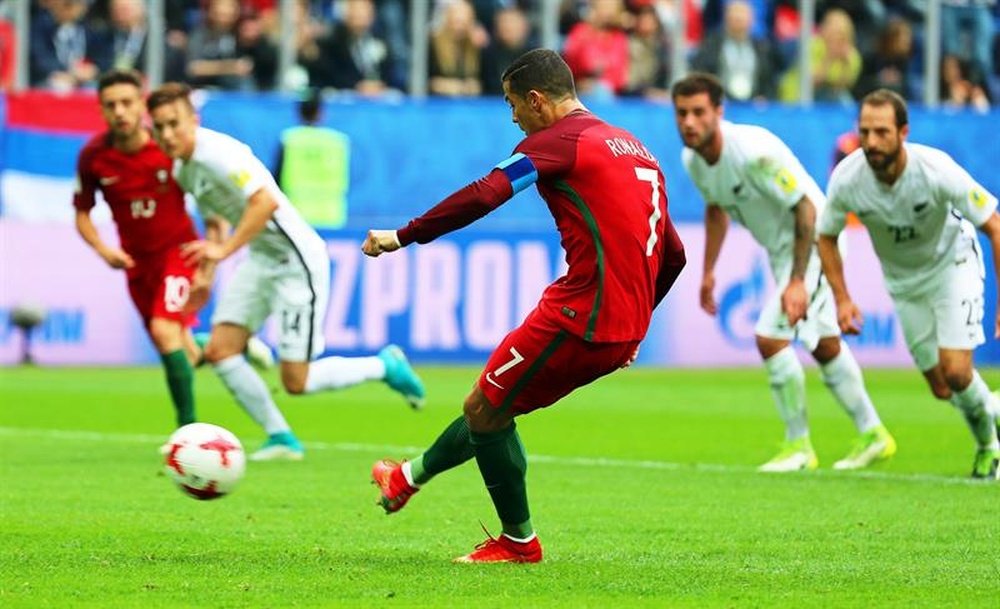 Cristiano Ronaldo scored his 75th goal for Portugal from the spot. AFP