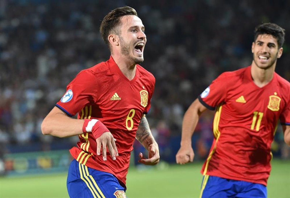 Saúl marcou os três gols da vitória da Espanha sobre a Itália. EFE