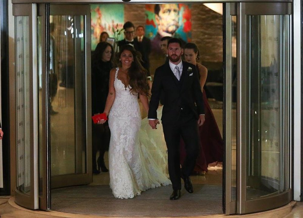 Antonela y Messi se casaron en Rosario. EFE/Archivo