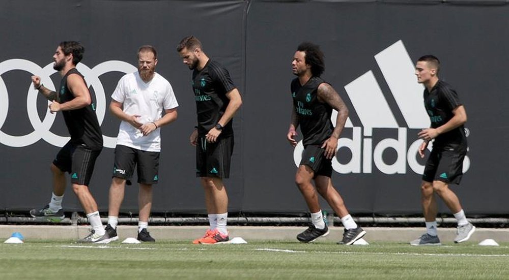 Les joueurs du Real Madrid à l'entraînement. EFE