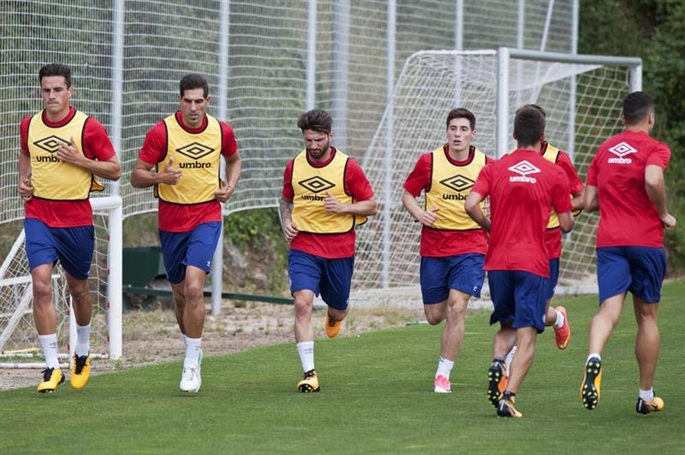 Los jugadores del Girona ya preparan la próxima temporada. EFE