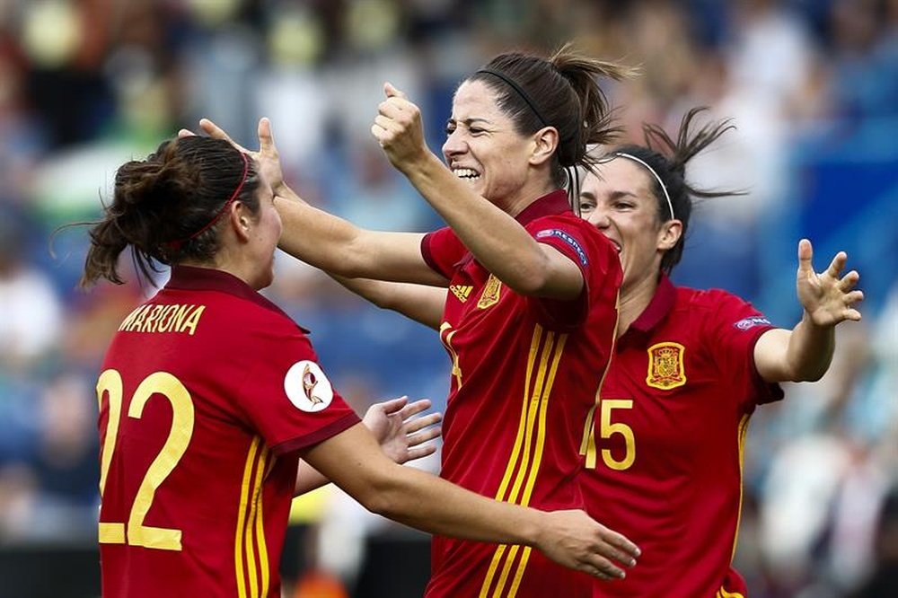 Vicky Losada scored in the first half against Portugal. EFE
