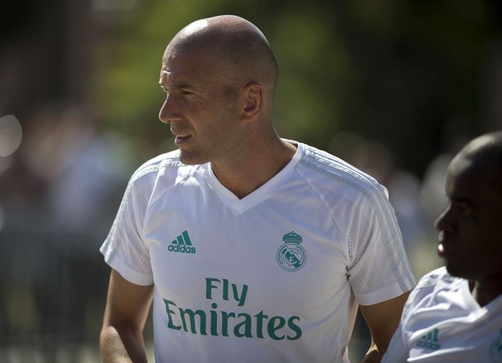Le coach du Real Madrid, Zidane, prépare le match de ce dimanche contre Manchester United. AFP