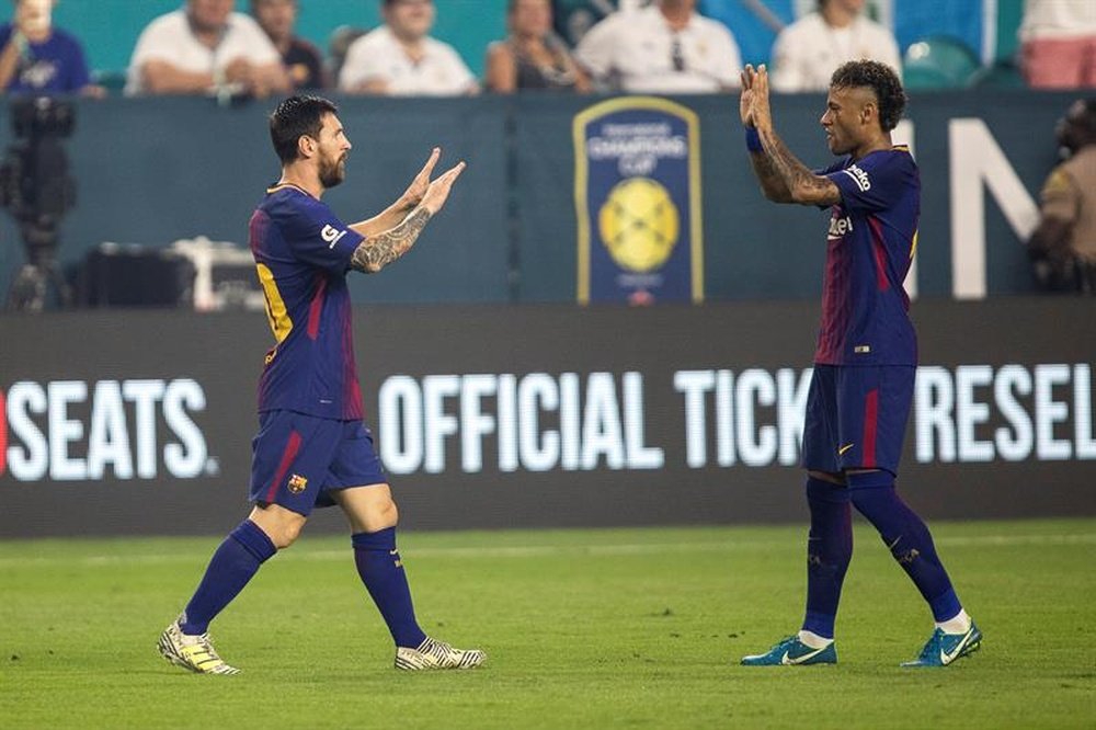 Neymar volvió a alabar a Messi. EFE