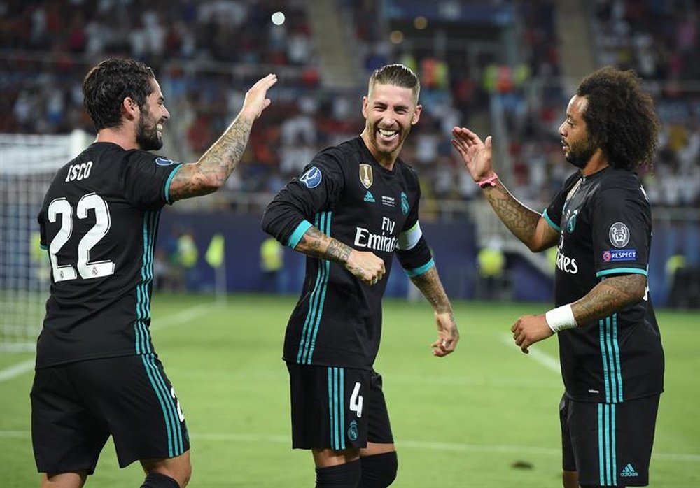 Ramos y Marcelo acumulan 17 títulos con el Real Madrid. EFE