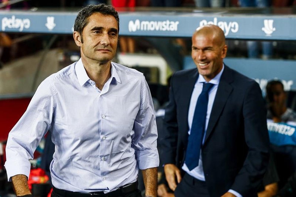 Valverde y Zidane son dos de los 20 entrenadores de Primera de esta temporada. EFE/QuiqueGarcia
