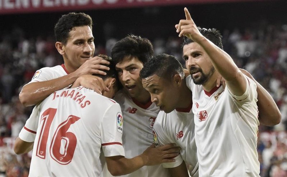 Nolito cerró la goleada del Sevilla ante el Eibar. EFE
