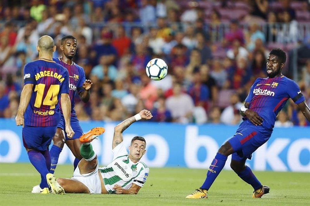 Semedo participó en la victoria del Barcelona ante el Betis. EFE