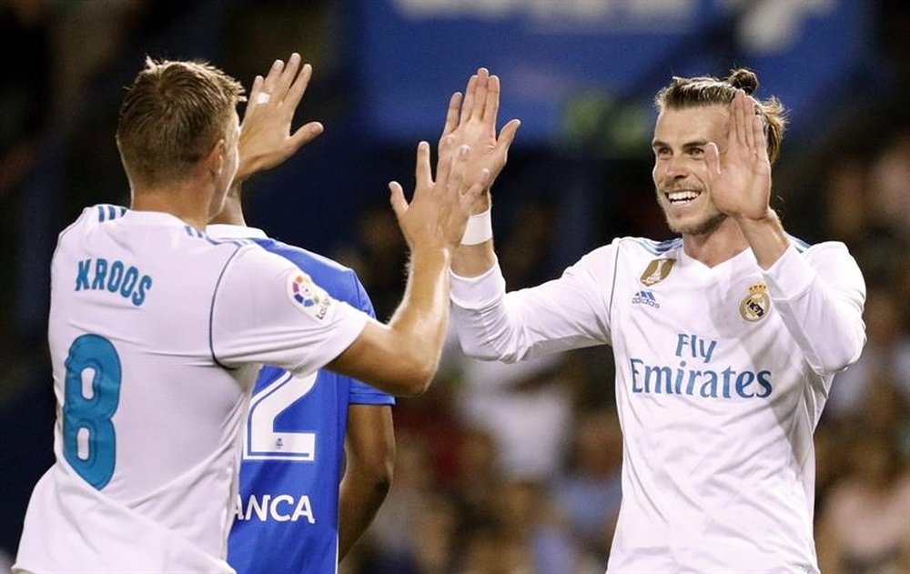Kroos y Bale anotaron ante el Deportivo. EFE