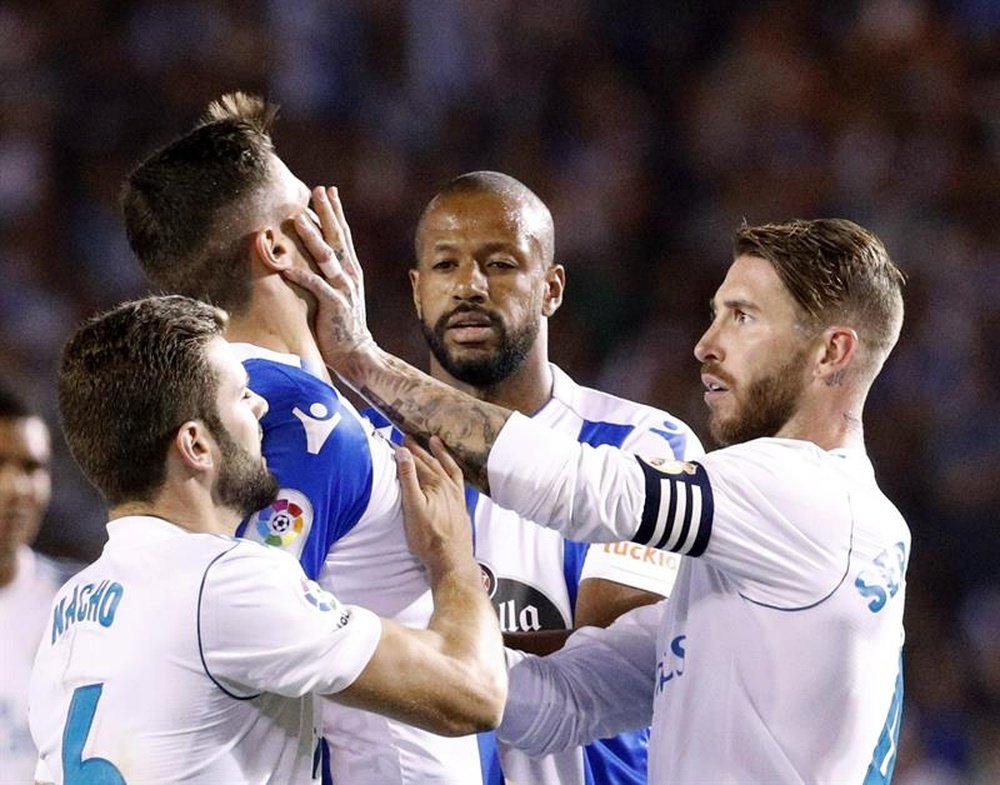 Ramos clashed with his own team-mate before being sent off. EFE