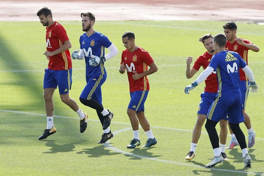 La Selección Española ya trabaja pensando en el partido ante Italia. EFE/Archivo
