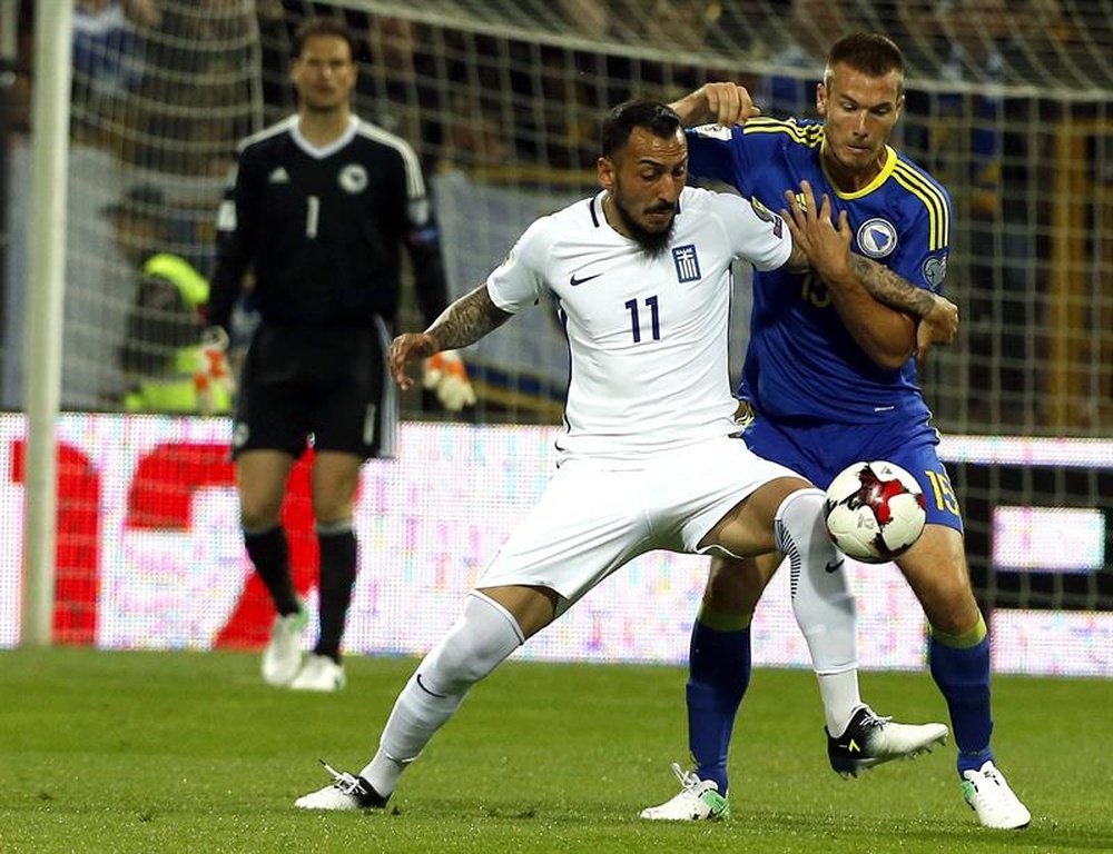 Mitroglou marcó el primer gol del combinado griego. EFE/Archivo