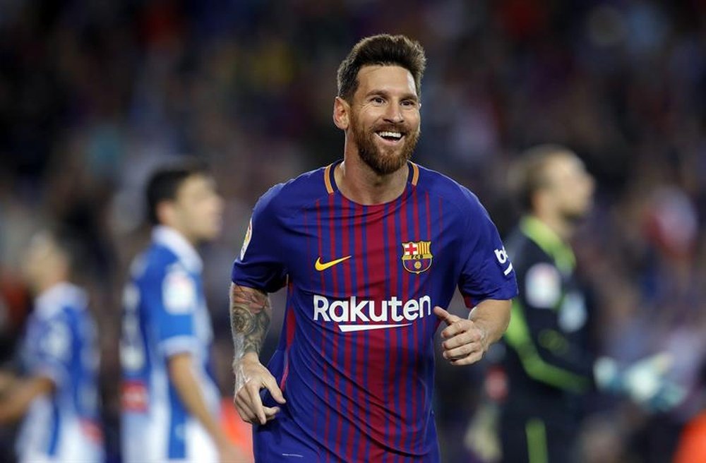 Messi could be set to pocket a huge bonus, no wonder he looks happy. EFE
