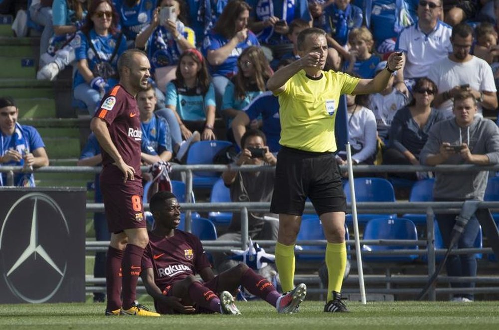 Mendilibar, técnico del Eibar, habló sobre la baja de Dembélé. EFE