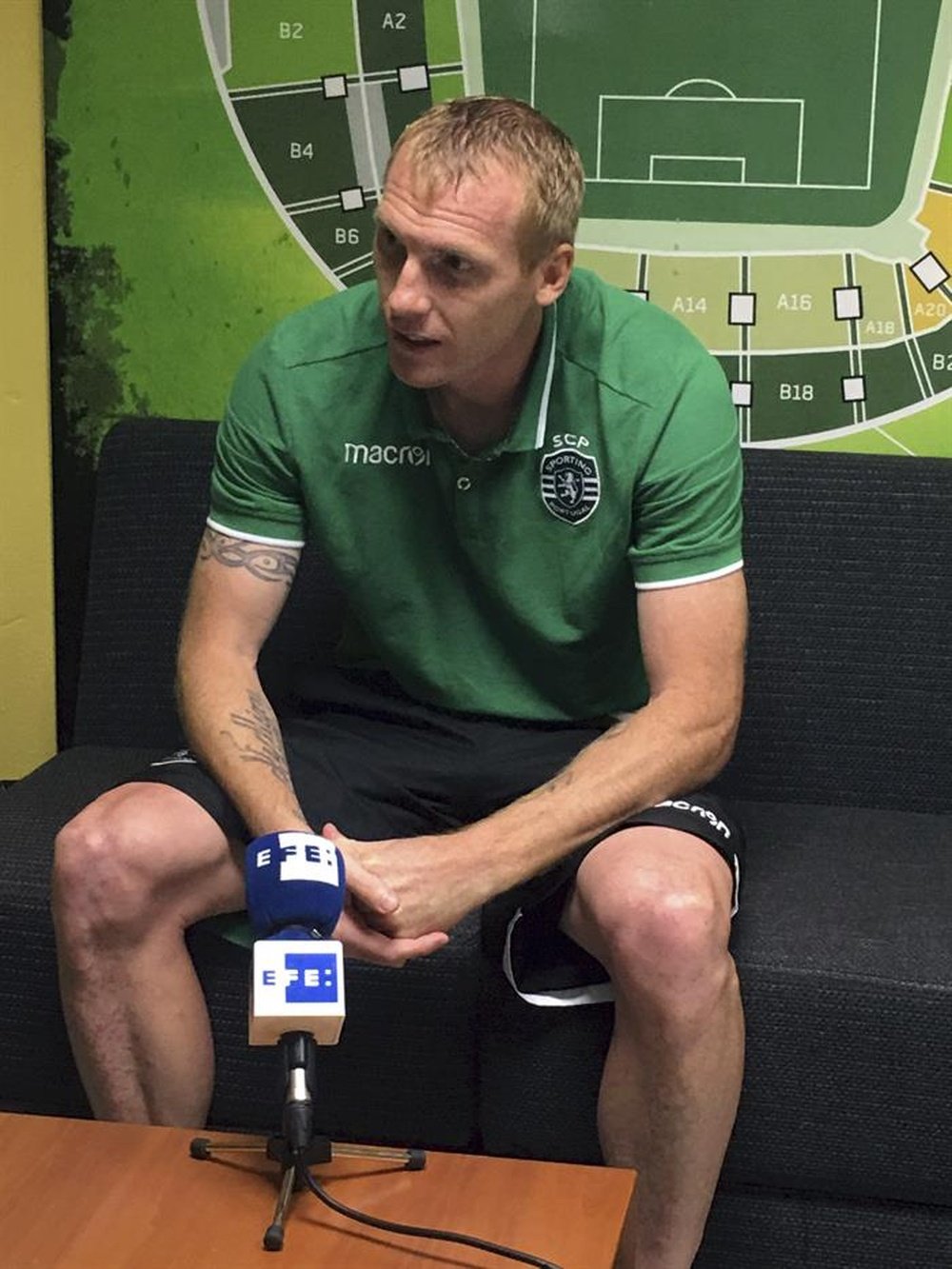Sporting's Mathieu during an interview. EFE
