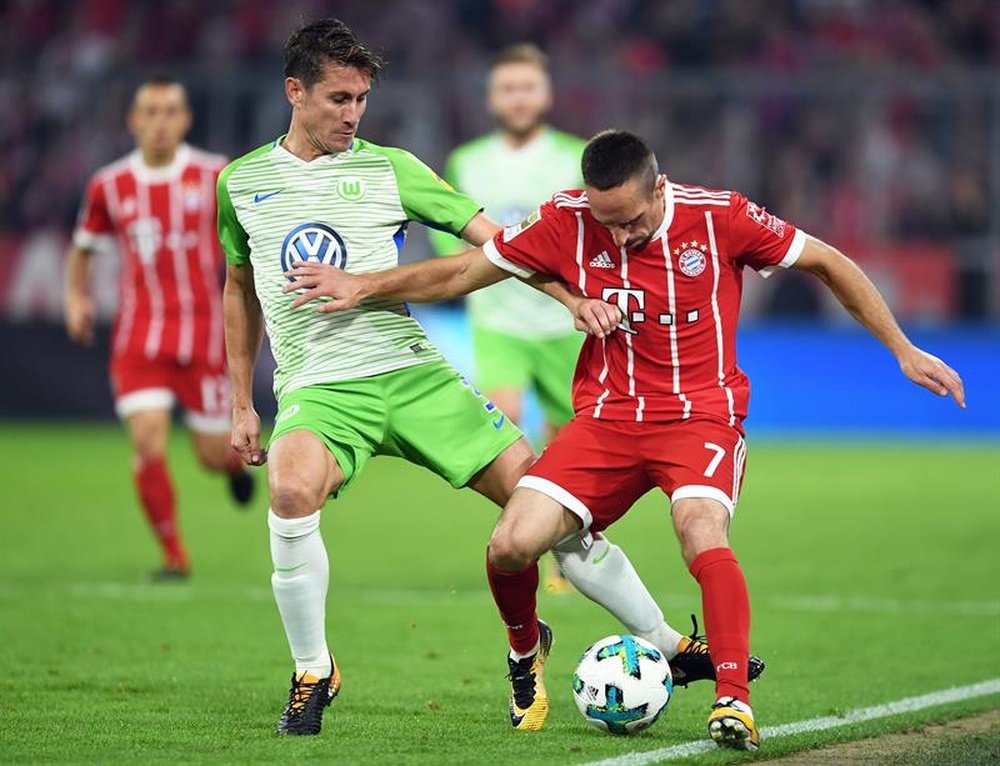 El Bayern se deja dos puntos ante el Wolfsburgo. AFP