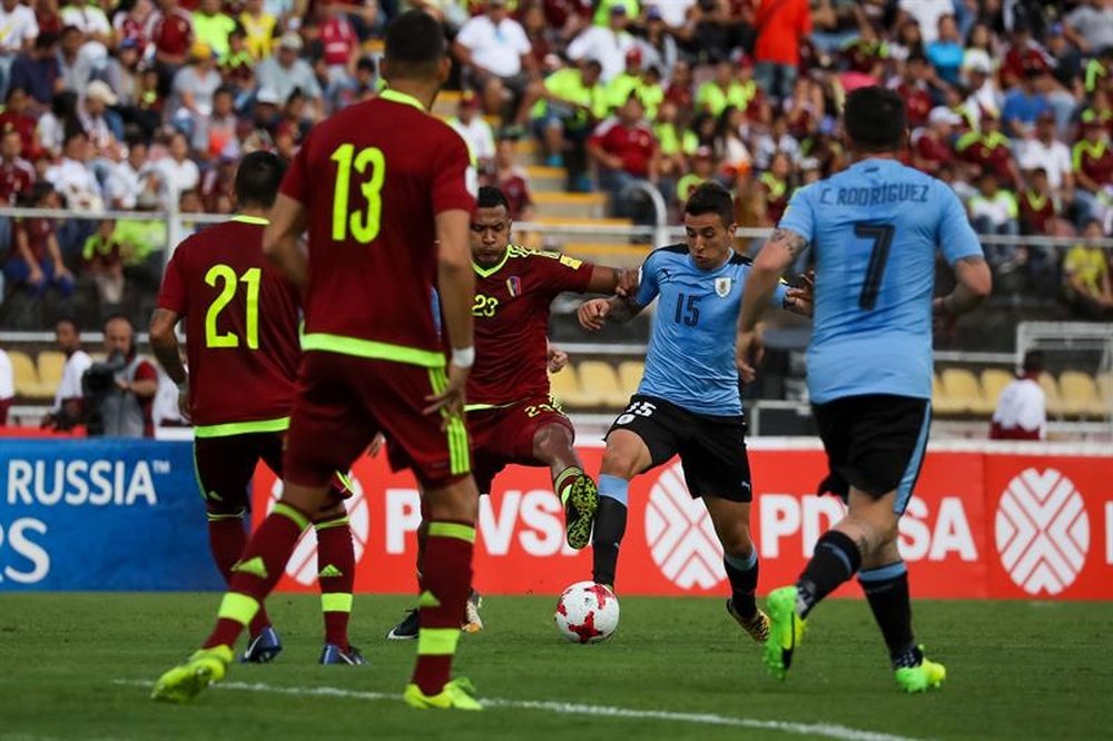 Empate sin goles entre Venezuela y Uruguay. EFE