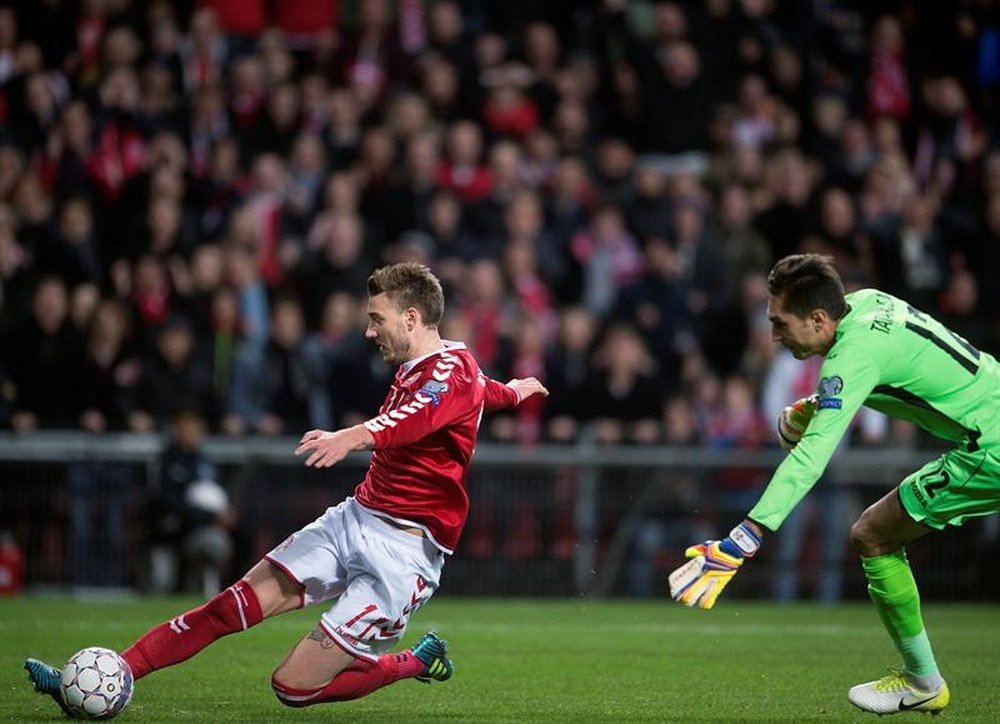 Bendtner and Denmark were held to a 0-0 draw with the Republic of Ireland on Saturday night. AFP