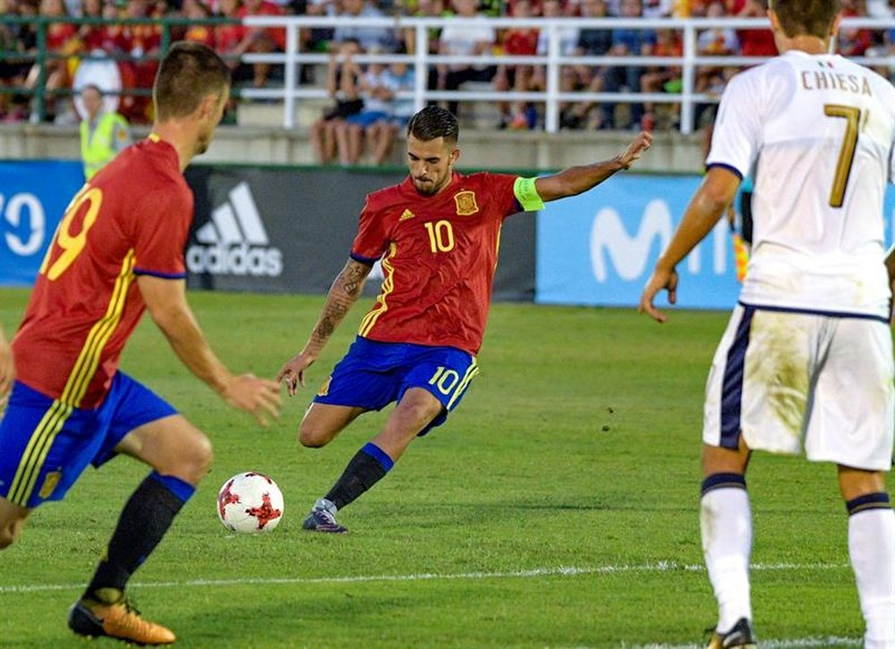 Ceballos en action avec l'Espagne des moins de 21 ans. EFE