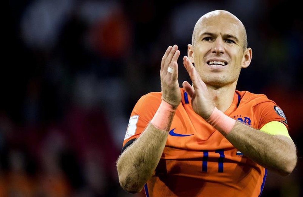 A não presença da Holanda significa que não vamos ver mais Robben com a 'Laranja'. EFE