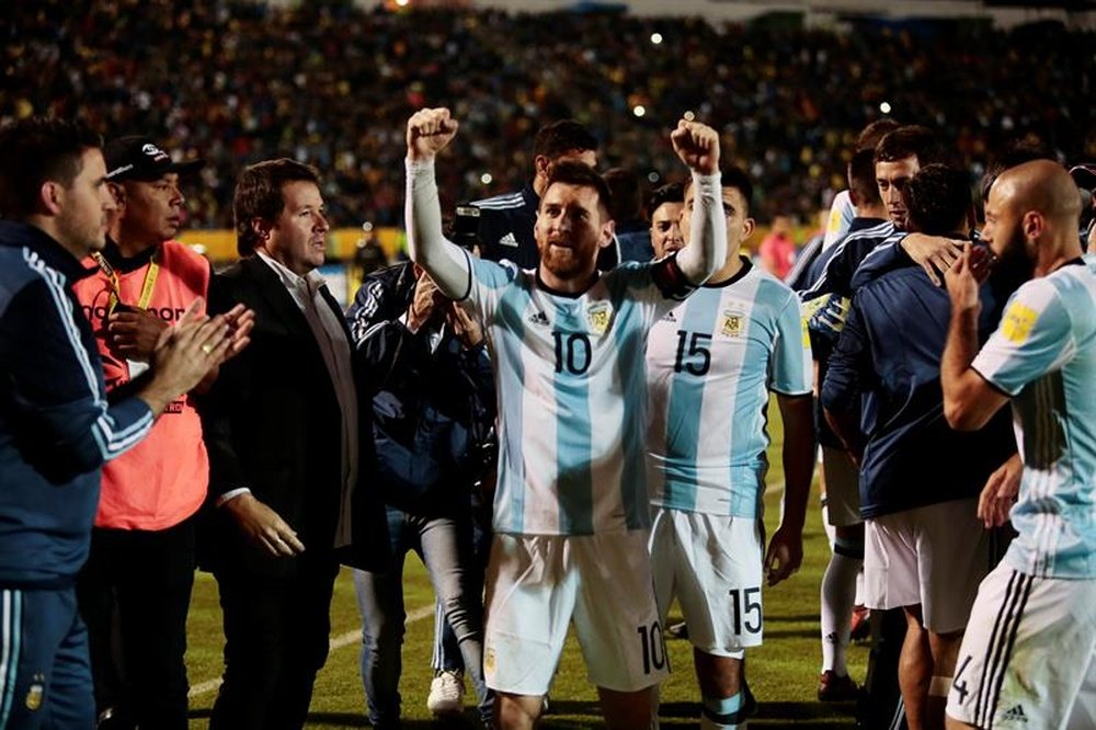 Les compos probables du match entre l'Argentine et l'Équateur. EFE