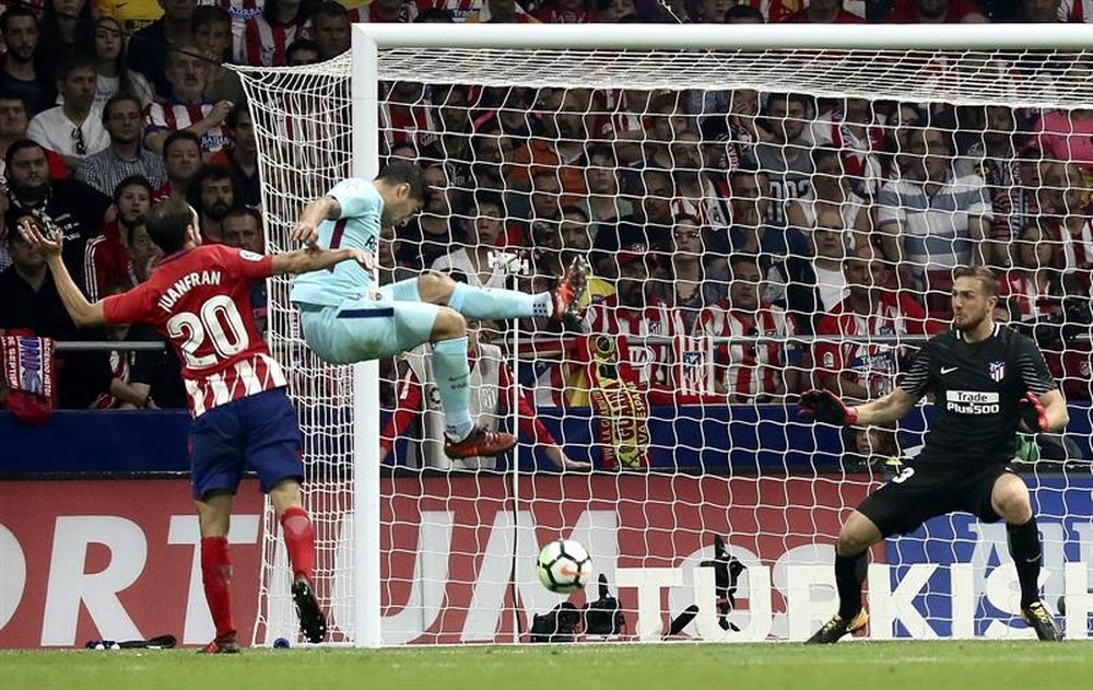 Suárez anotó el tanto del empate ante el Atleti. EFE