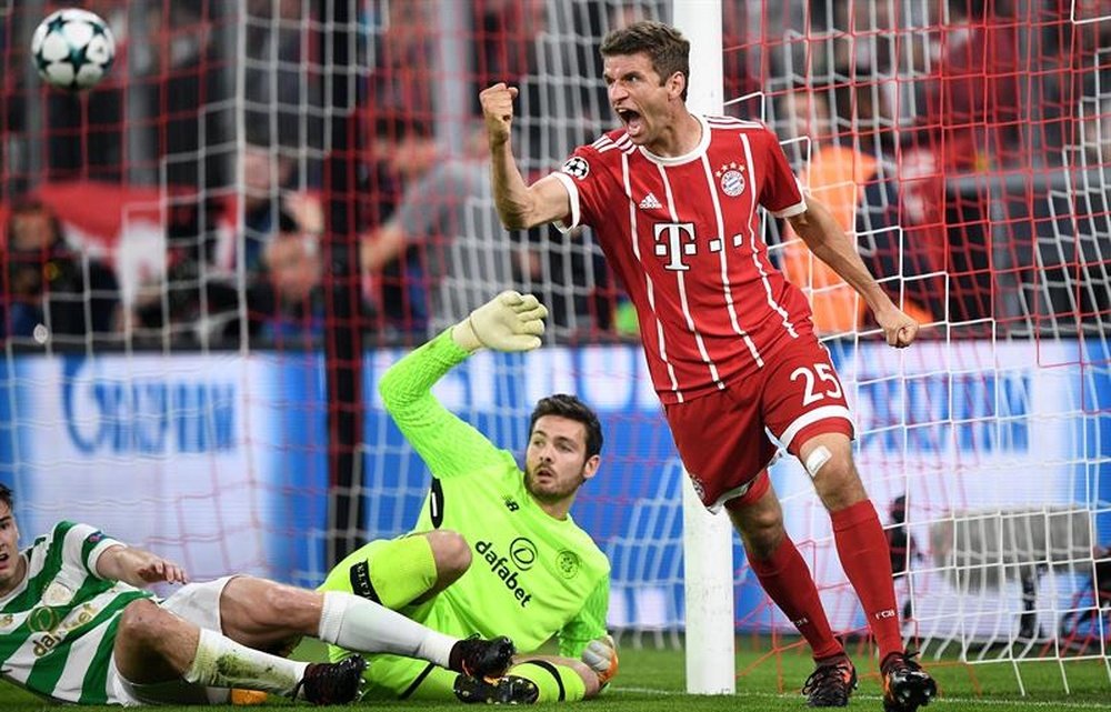 Muller scored the first goal in Bayern's 3-0 victory over Celtic. EFE