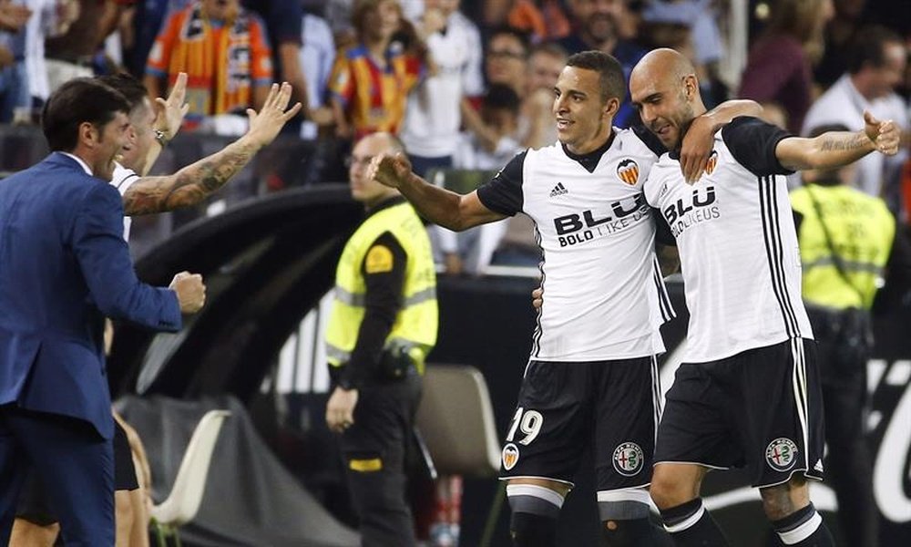 El Valencia encadenó su quinta victoria en esta Liga. EFE