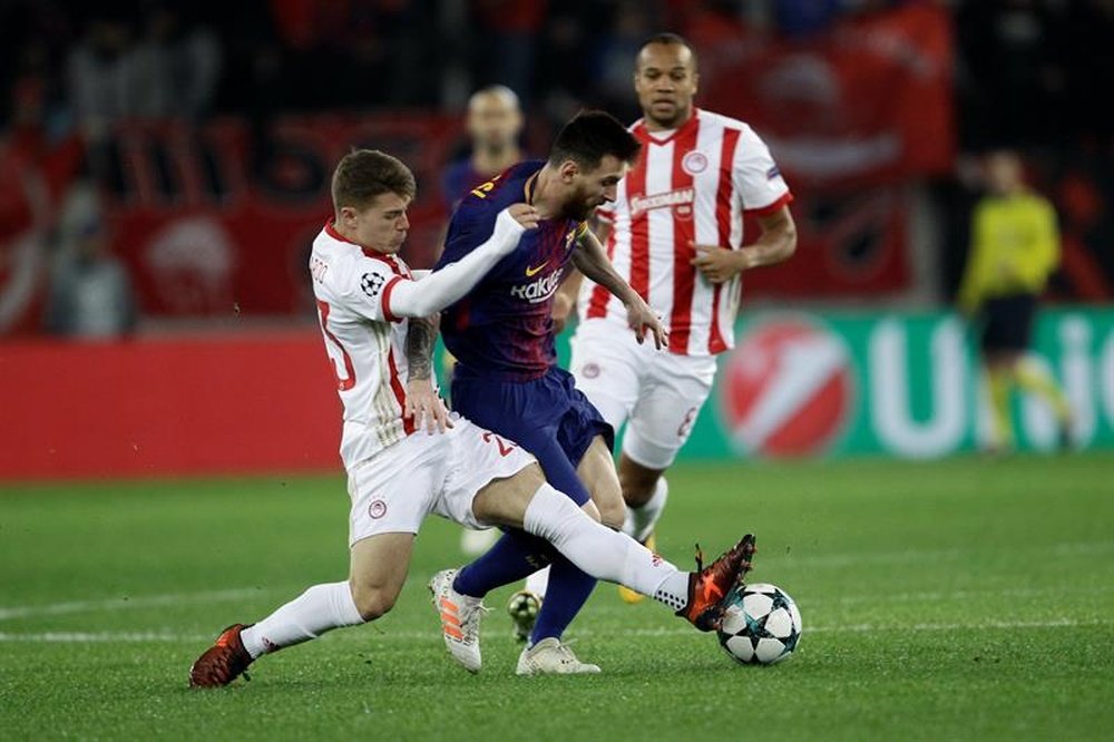 Barcelona were faced by an industrious Olympiakos side. EFE