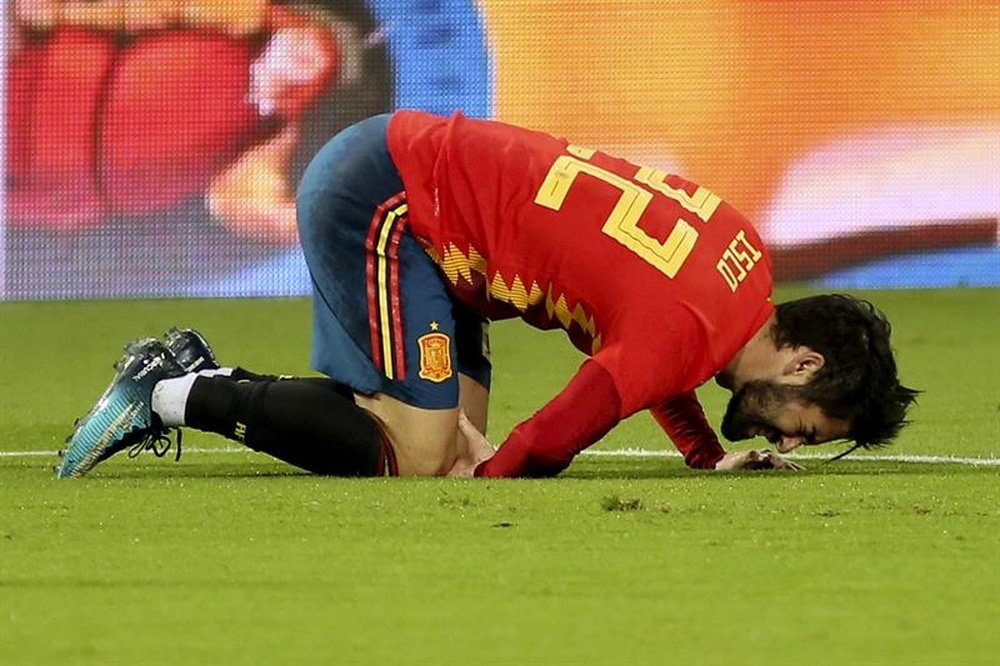 Isco was injured in the match against Costa Rica. EFE/Daniel Pérez