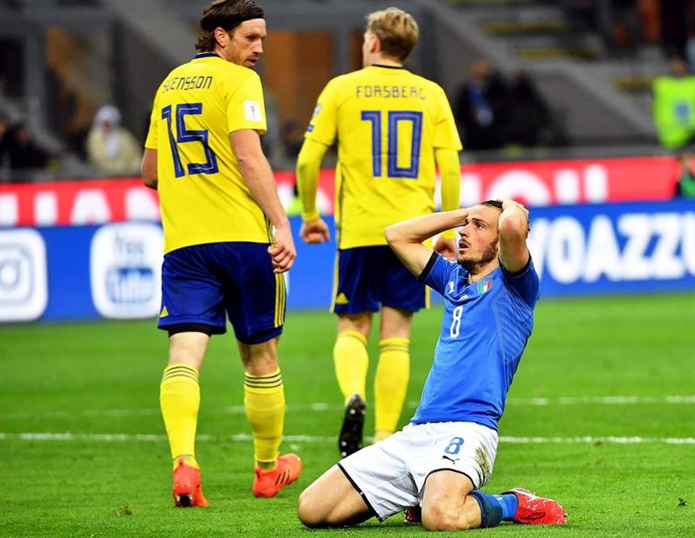 Italia fue eliminada contra pronóstico ante Suecia. EFE