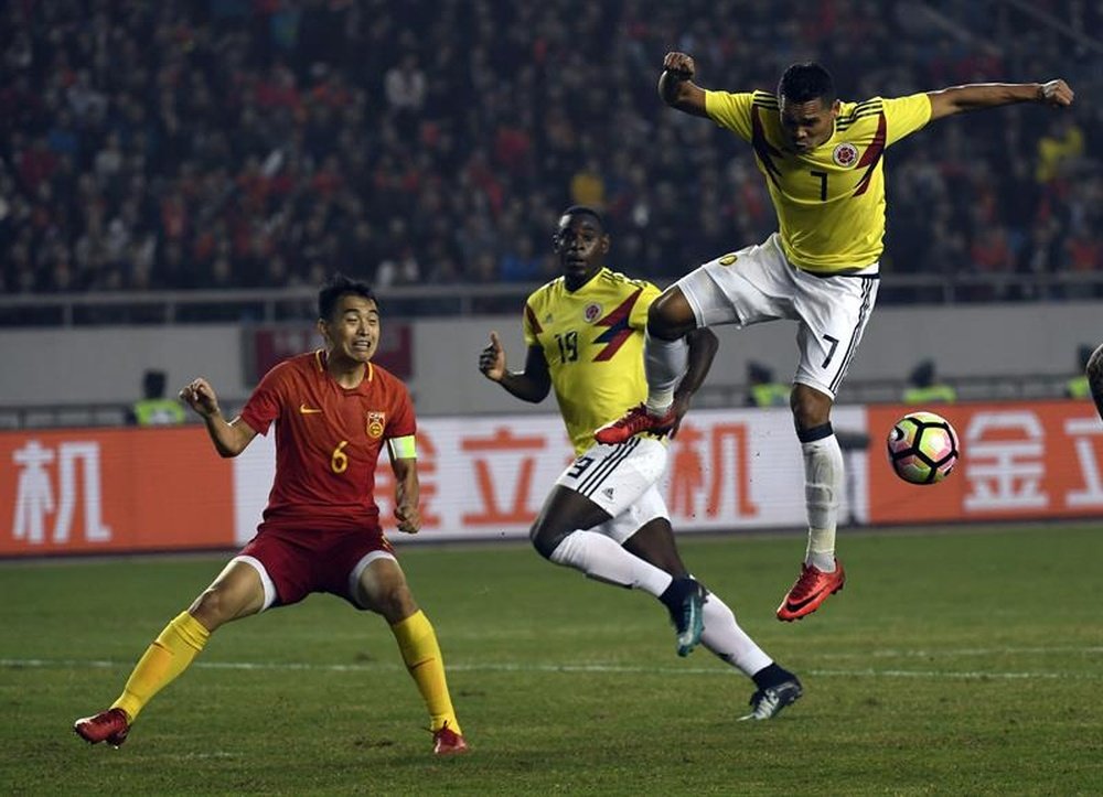 A Colômbia 'atropelou' a China em jogo amigável. EFE