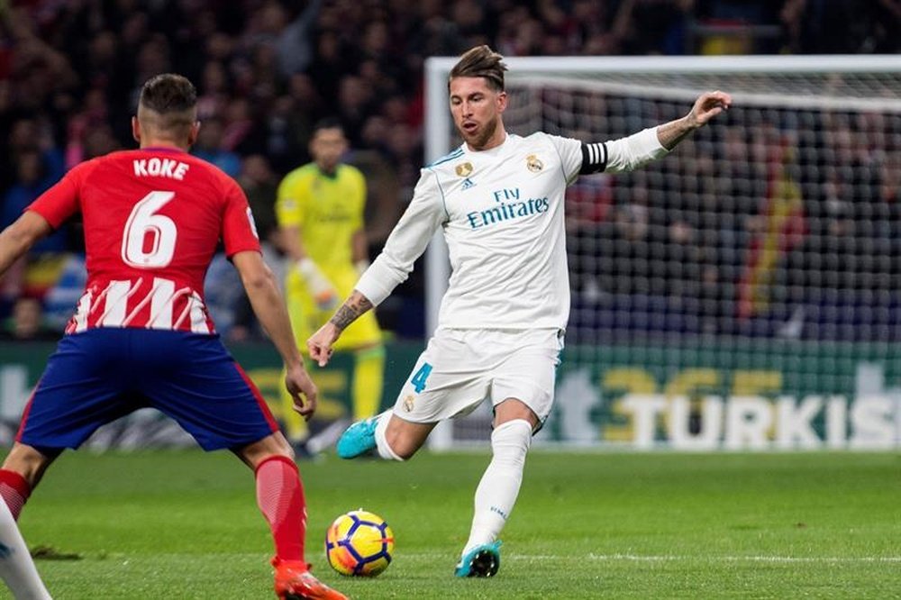 Ramos in action for Real Madrid against Atletico. EFE