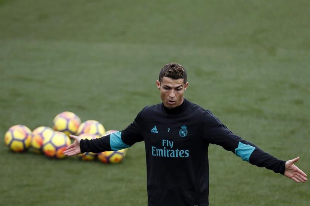 Cristiano s'est entraîné seul. EFE