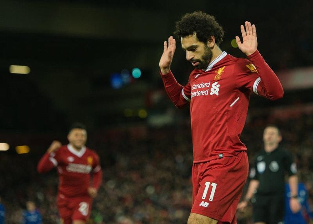 Salah firmó un doblete y propició la remontada del Liverpool. AFP